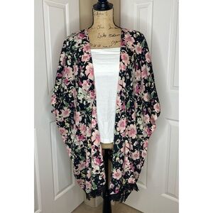 APT. 9- Black Floral Kimono Cardigan size OS